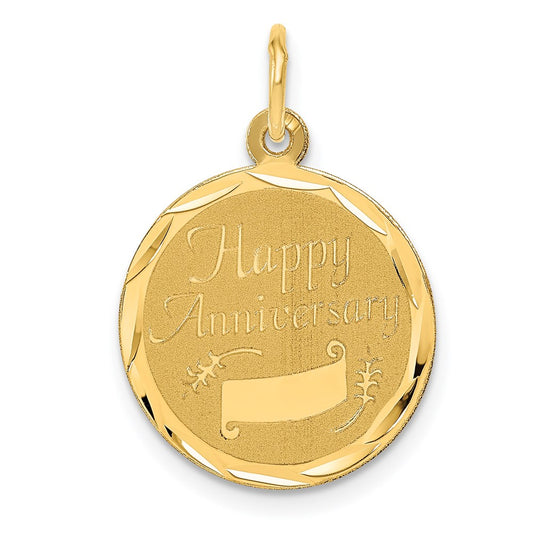 HAPPY ANNIVERSARY with Banner Engravable Disc Charm - WBC