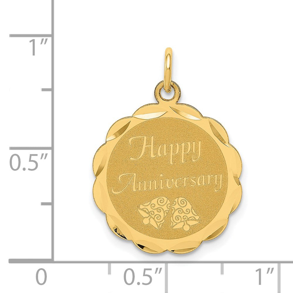 HAPPY ANNIVERSARY with Bells Engravable Disc Charm - WBC