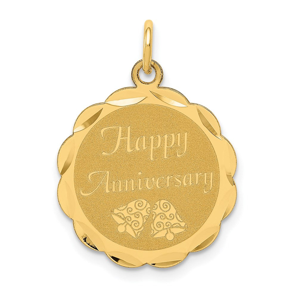 HAPPY ANNIVERSARY with Bells Engravable Disc Charm - WBC