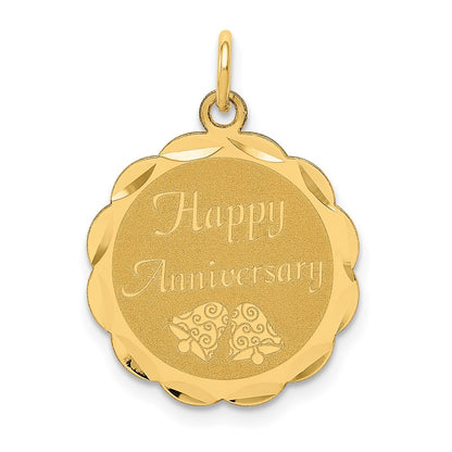 HAPPY ANNIVERSARY with Bells Engravable Disc Charm - WBC