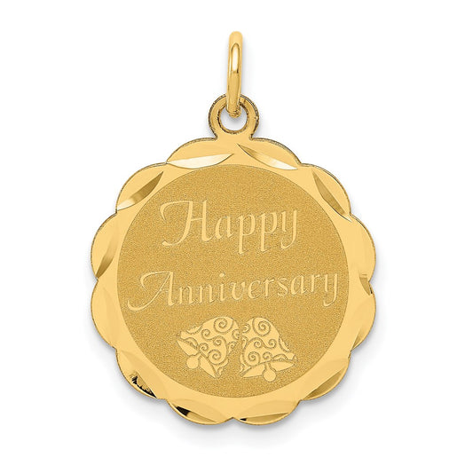 HAPPY ANNIVERSARY with Bells Engravable Disc Charm - WBC