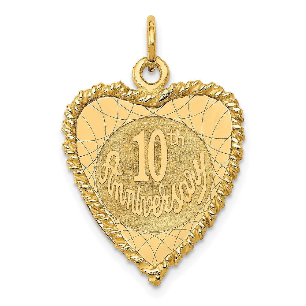 10th ANNIVERSARY Engravable Rope-Edge Heart Charm - WBC