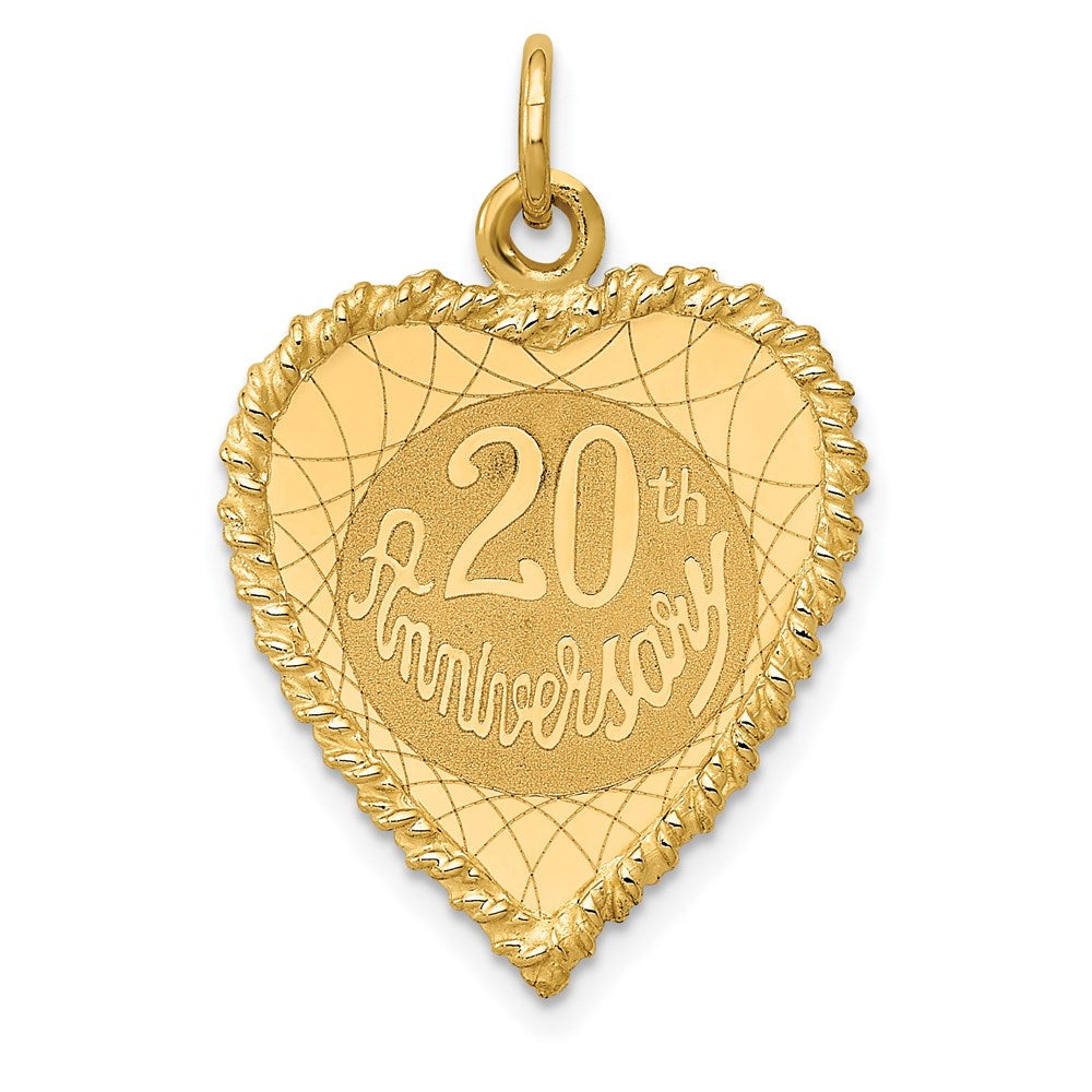 20th ANNIVERSARY Engravable Rope-Edge Heart Charm - WBC