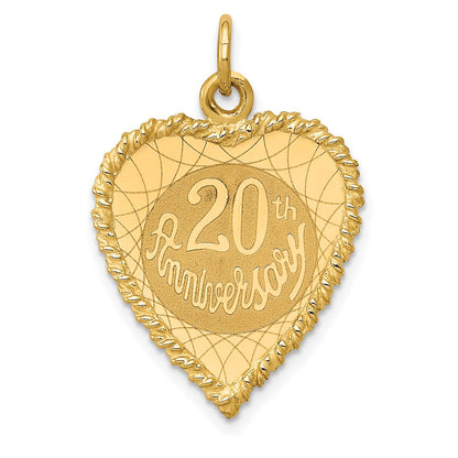 20th ANNIVERSARY Engravable Rope-Edge Heart Charm - WBC