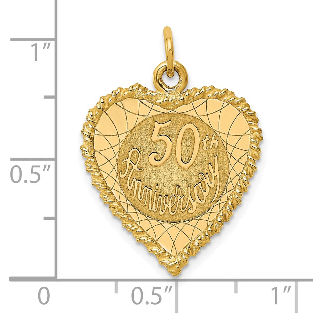 50th ANNIVERSARY Engravable Rope-Edge Heart Charm - WBC