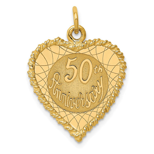 50th ANNIVERSARY Engravable Rope-Edge Heart Charm - WBC