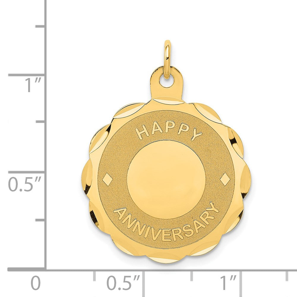 HAPPY ANNIVERSARY with Hearts Engravable Disc Charm - WBC