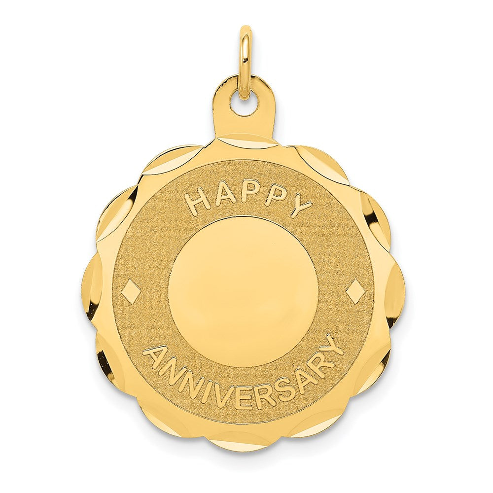 HAPPY ANNIVERSARY with Hearts Engravable Disc Charm - WBC