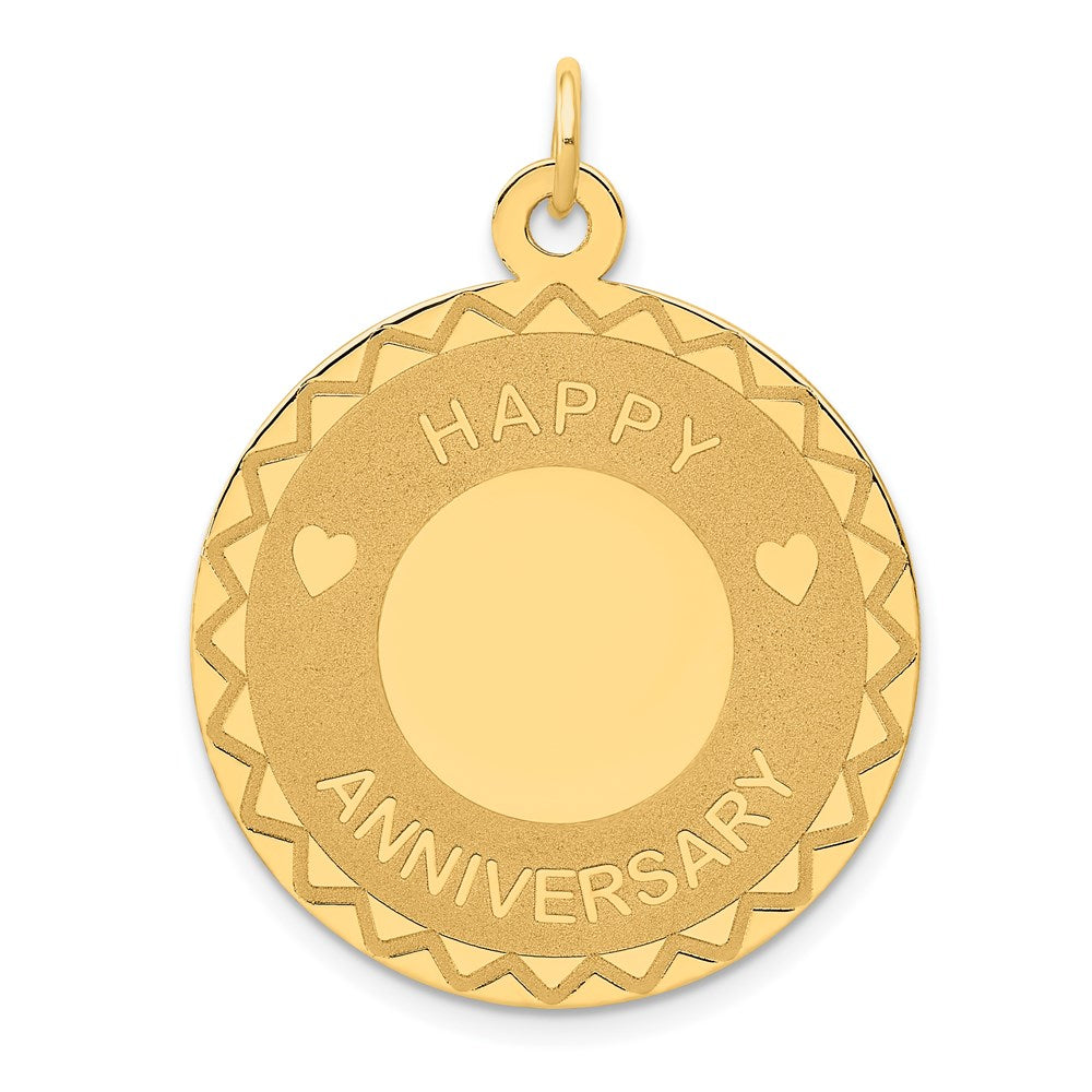 HAPPY ANNIVERSARY with Hearts Engravable Disc Charm - WBC