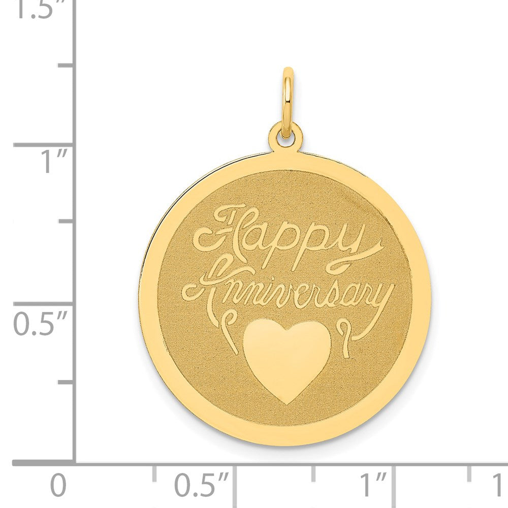 HAPPY ANNIVERSARY with Heart Engravable Disc Charm - WBC
