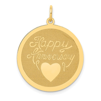 HAPPY ANNIVERSARY with Heart Engravable Disc Charm - WBC