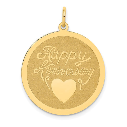 HAPPY ANNIVERSARY with Heart Engravable Disc Charm - WBC