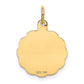 Polished IT'S A BOY Scalloped Engravable Disc Charm - WBC