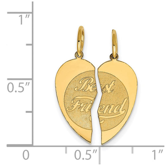 14K Gold 2-piece Best Friend Charm, 15mm
