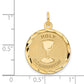 Polished and Satin Solid HOLY COMMUNION Diamond-cut Edge Round Disc Pendant - WBC