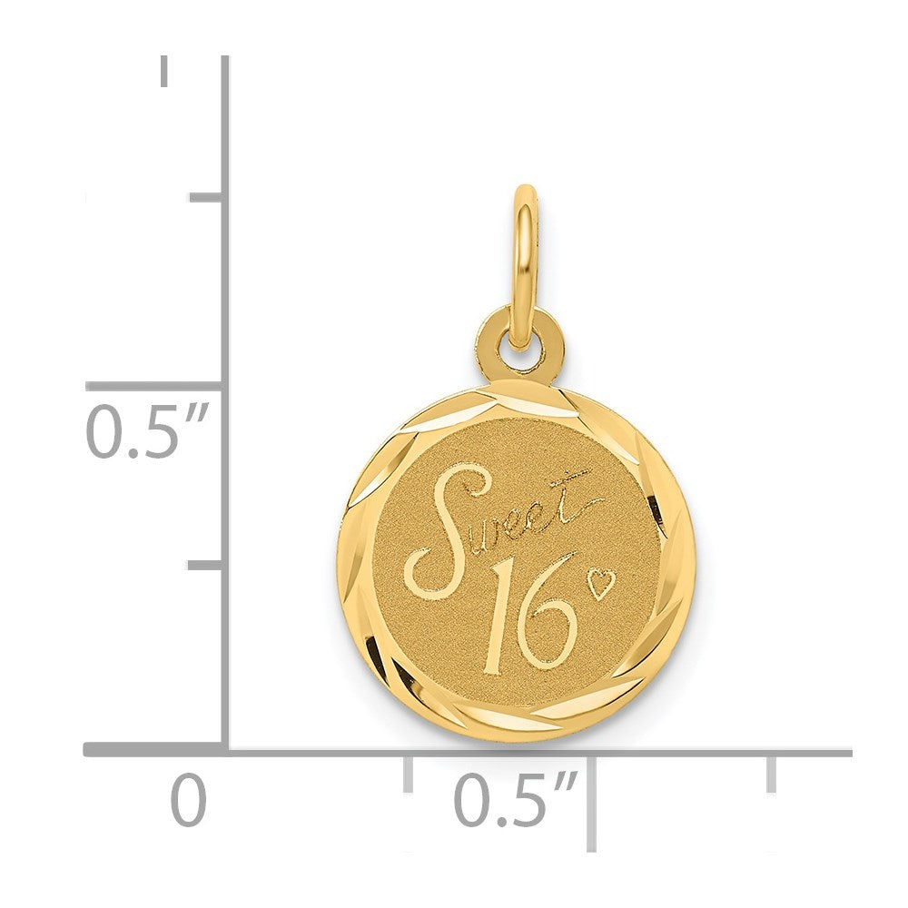 SWEET 16 Engravable Disc Charm - WBC