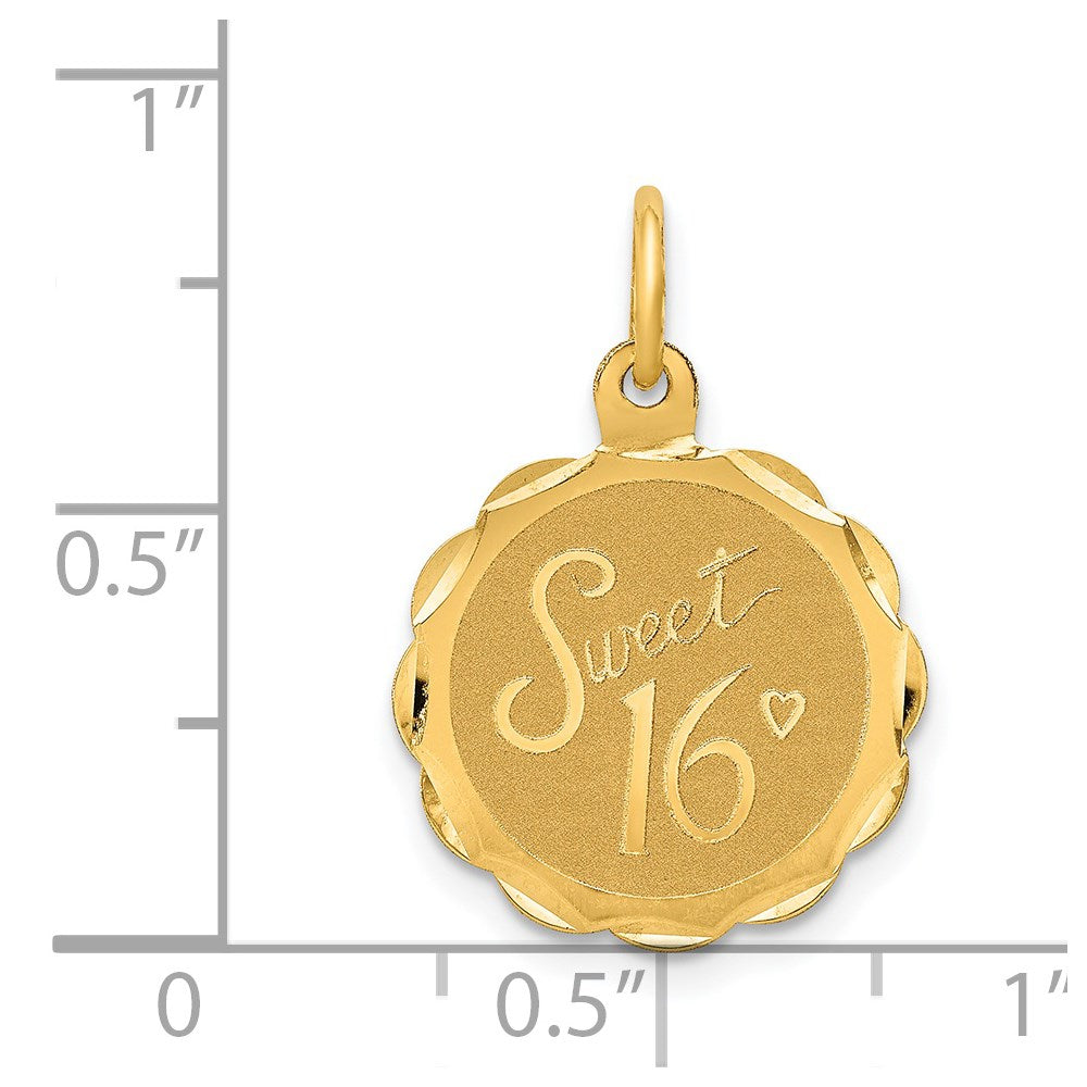 SWEET 16 Engravable Disc Charm - WBC
