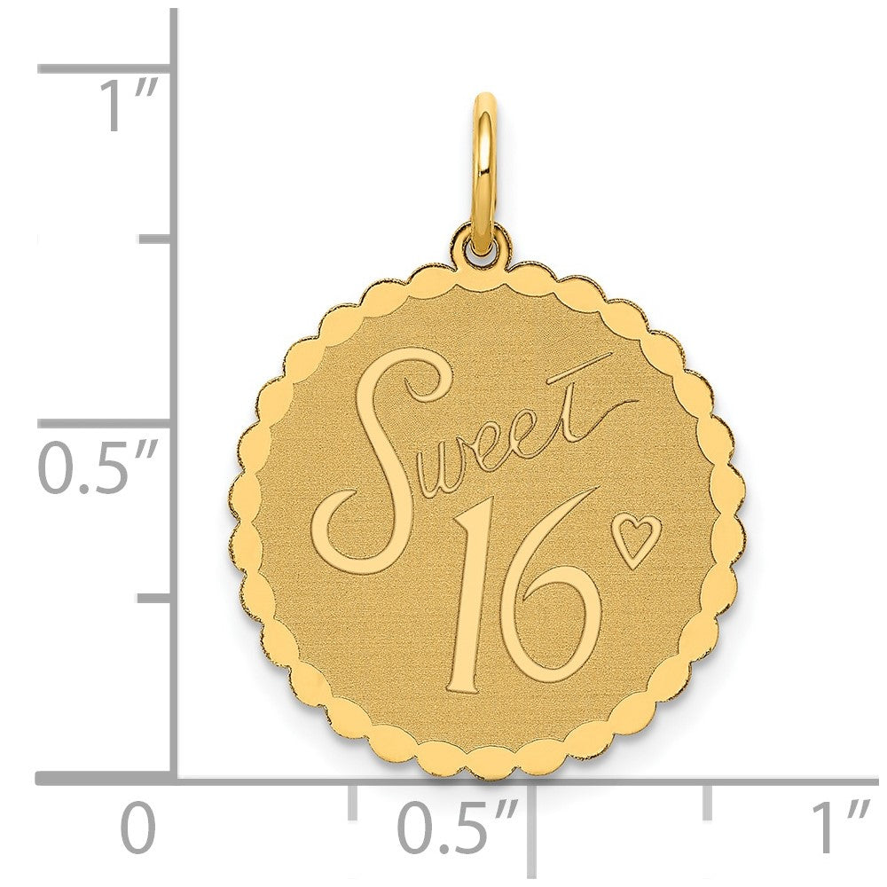SWEET 16 Engravable Disc Charm - WBC