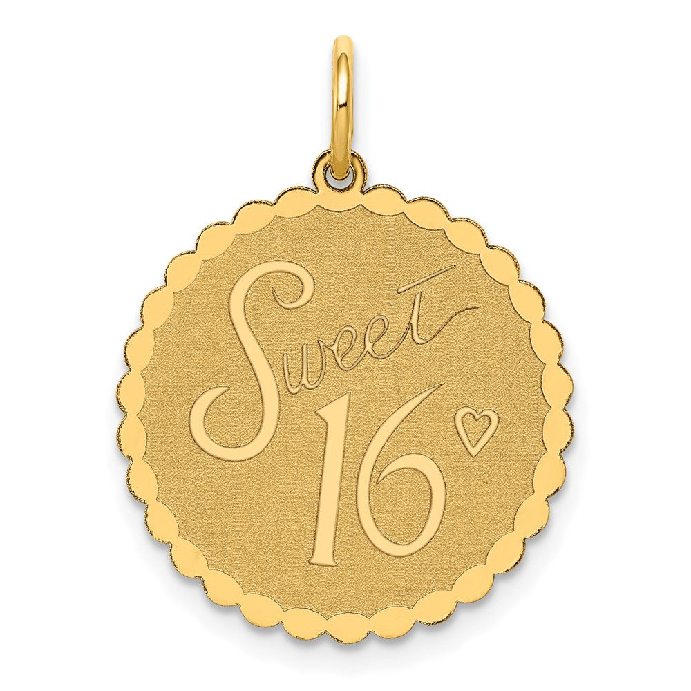 SWEET 16 Engravable Disc Charm - WBC