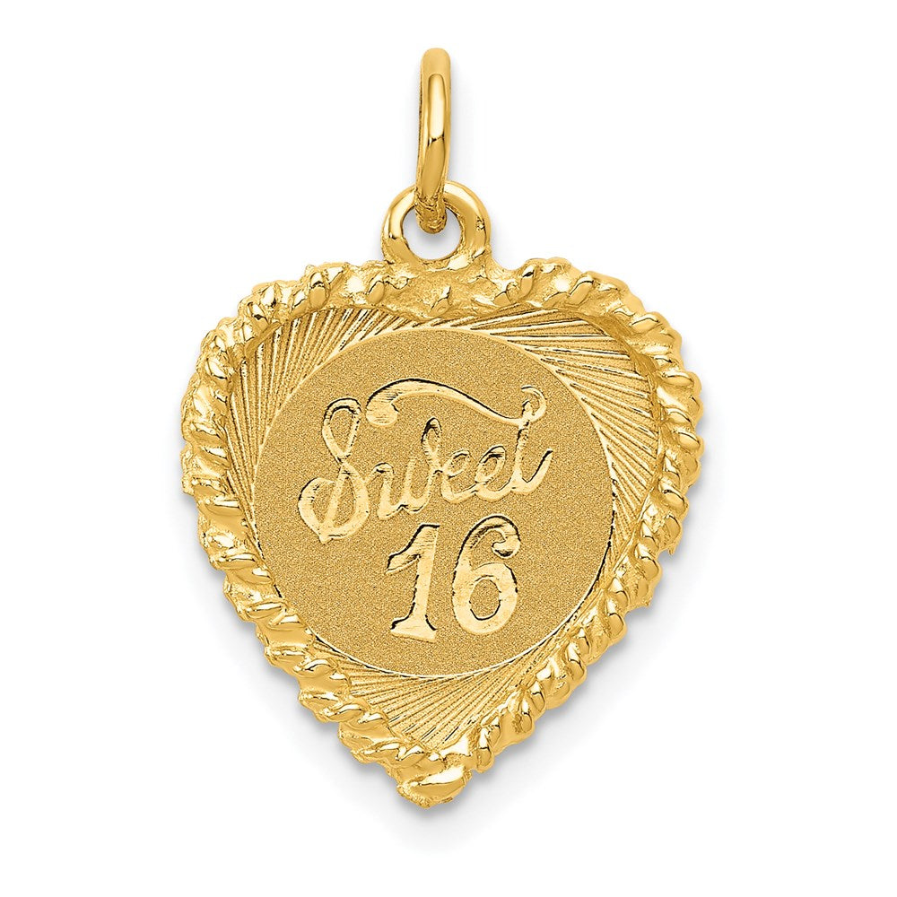 SWEET 16 Engravable Heart Charm - WBC