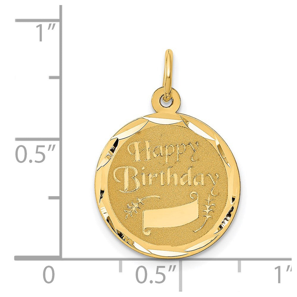 HAPPY BIRTHDAY with Banner Engravable Disc Charm - WBC