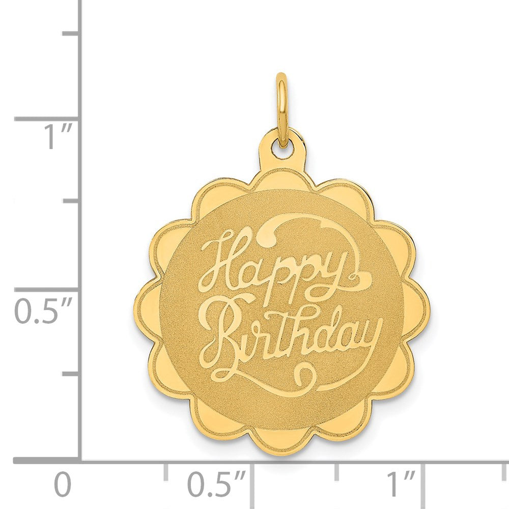 HAPPY BIRTHDAY Engravable Disc Charm - WBC