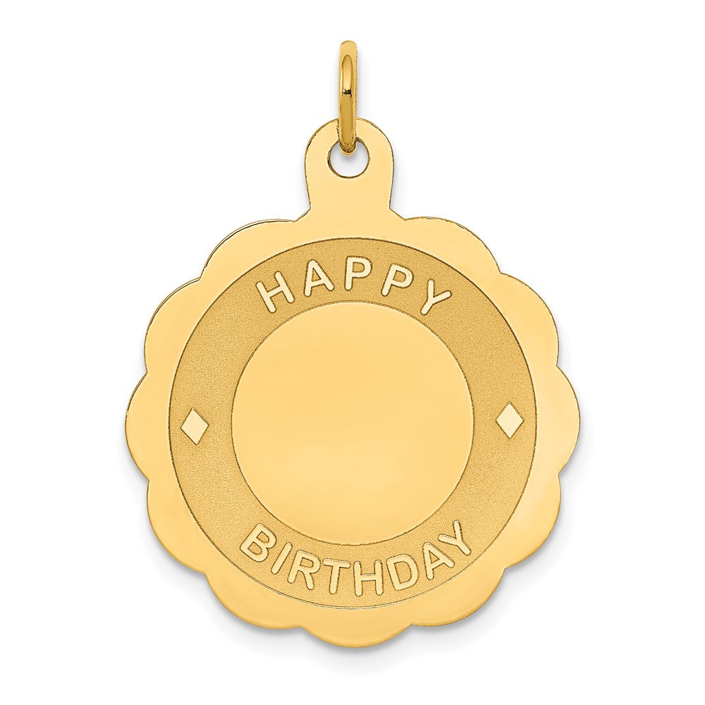 HAPPY BIRTHDAY Engravable Disc Charm - WBC