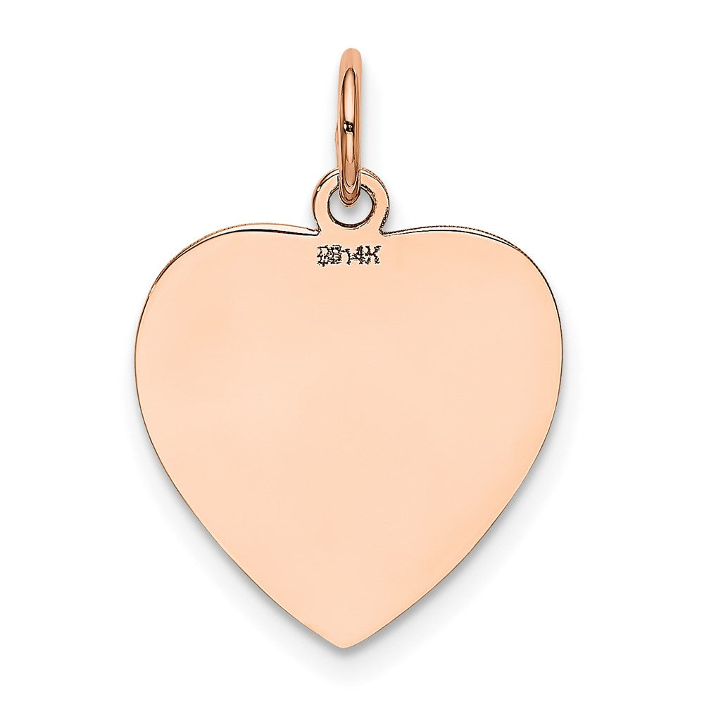 Polished Engravable Heart Disc Pendant - WBC