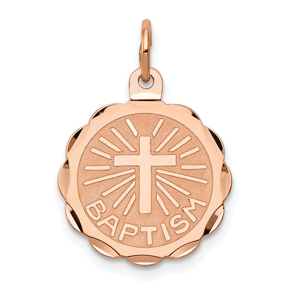 BAPTISM with Cross Round Disc Charm - WBC