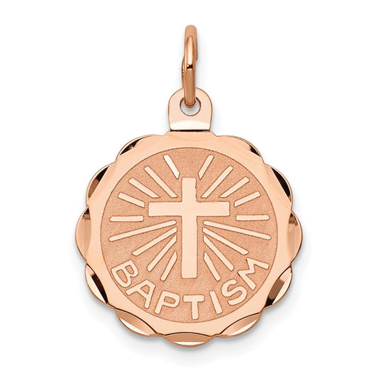 BAPTISM with Cross Round Disc Charm - WBC