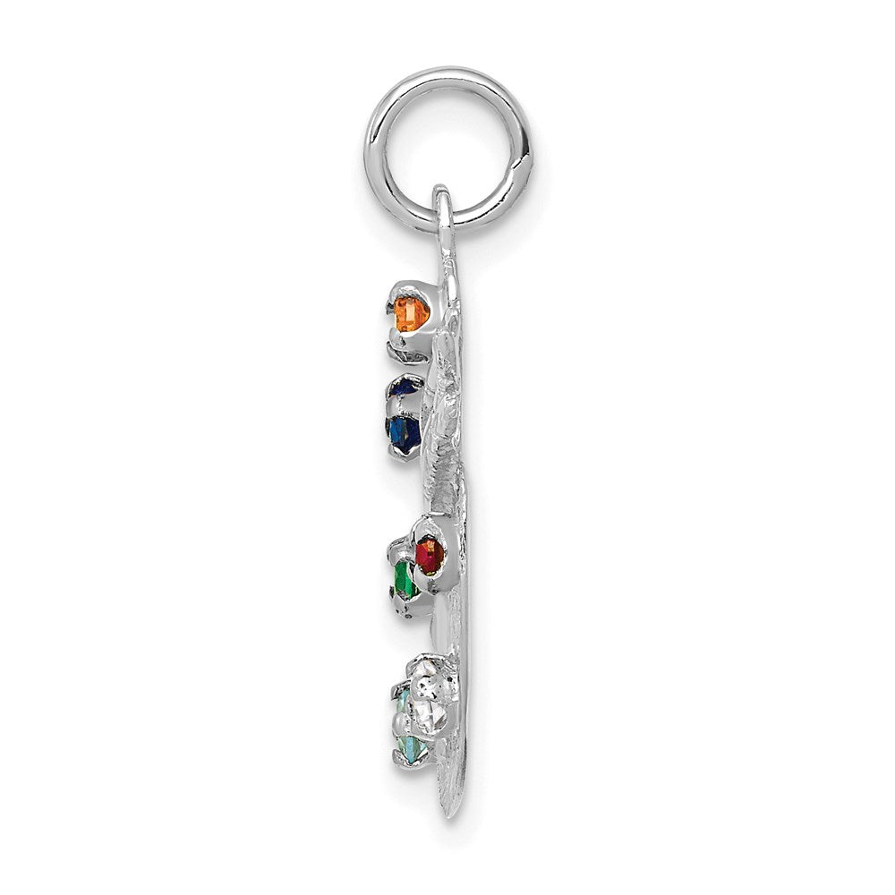 Multi-color CZ Stones Artist Palette Charm - WBC