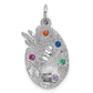 Multi-color CZ Stones Artist Palette Charm - WBC