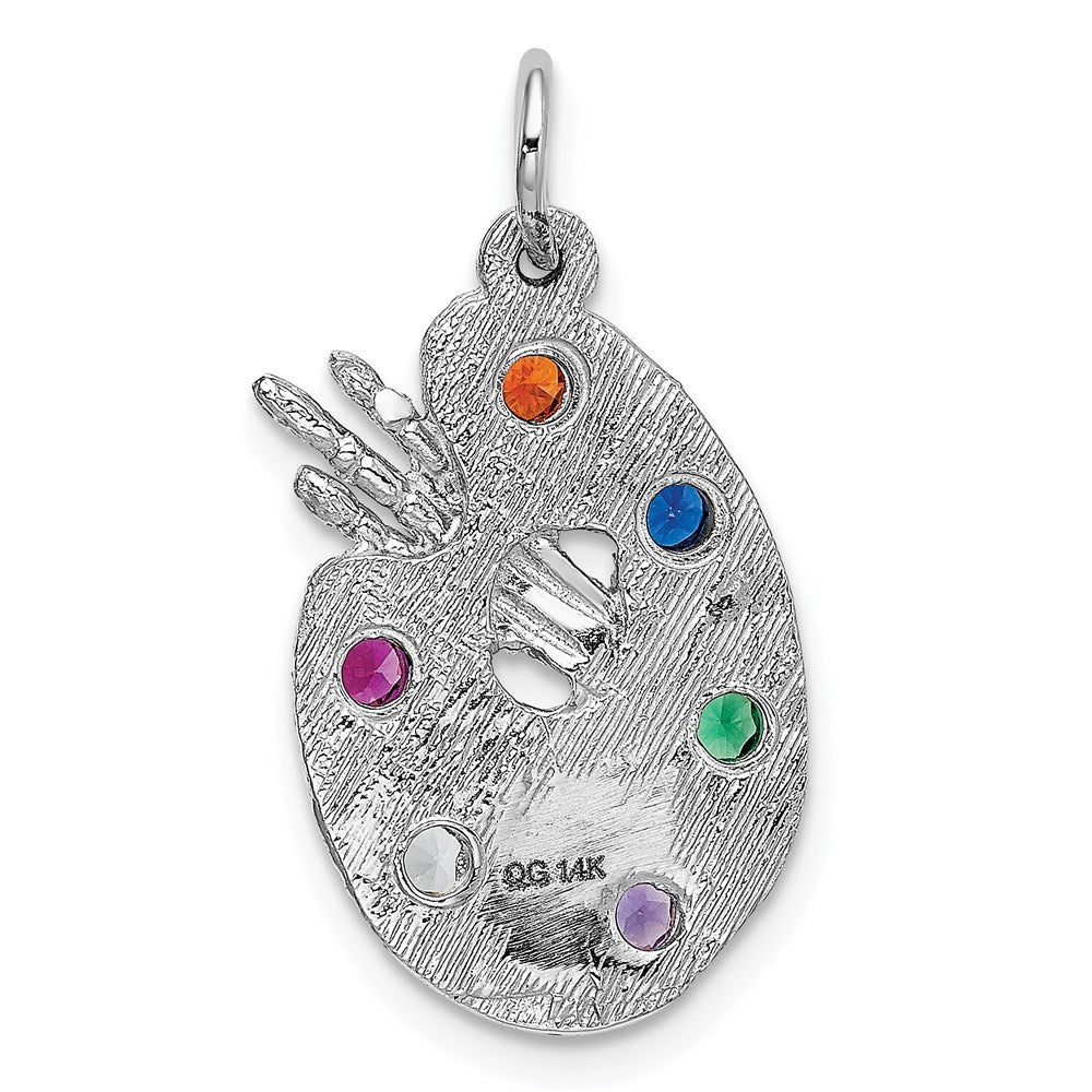 Multi-color CZ Stones Artist Palette Charm - WBC