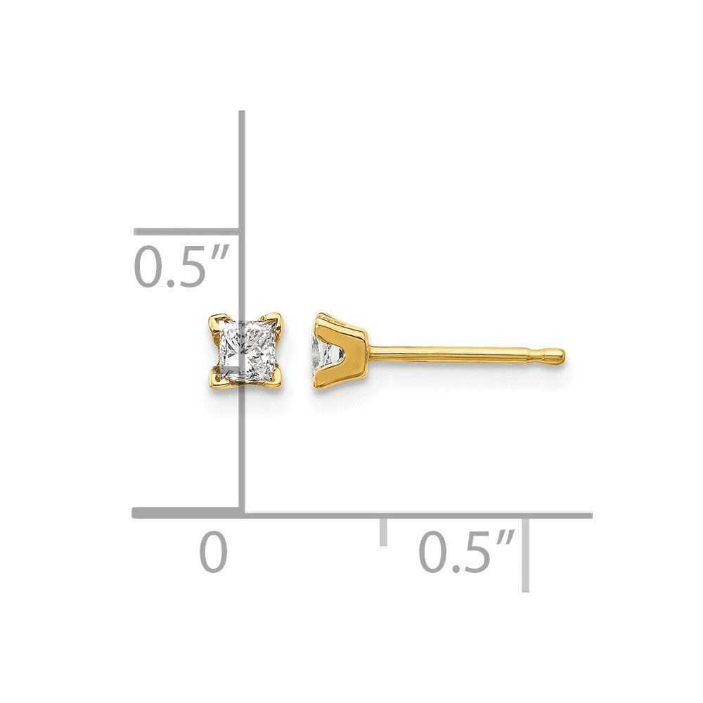 AA Quality Complete Princess-cut Diamond Stud Earrings - WBC