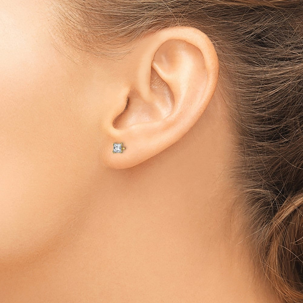 AAA Quality Complete Princess-cut Diamond Earrings - WBC
