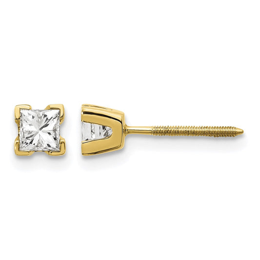 AA Quality Complete Princess-cut Diamond Stud Earrings - WBC