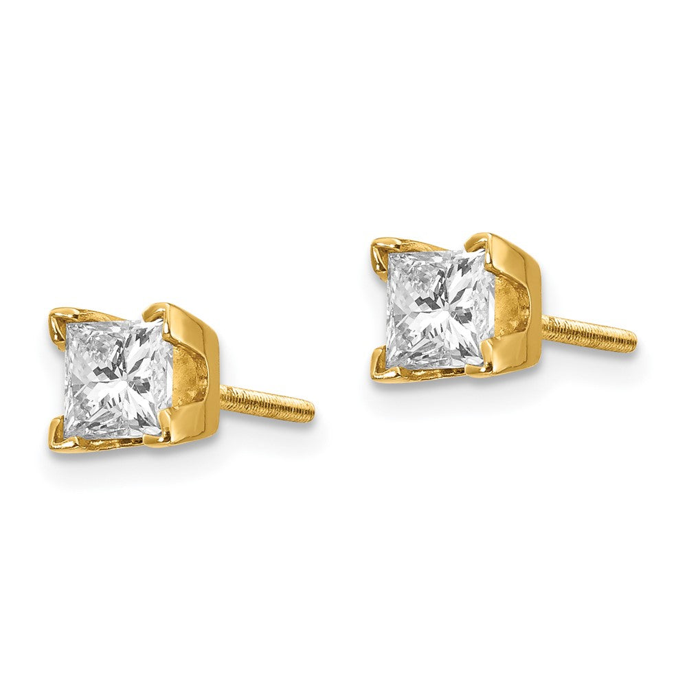 AAA Quality Complete Princess-cut Diamond Earrings - WBC