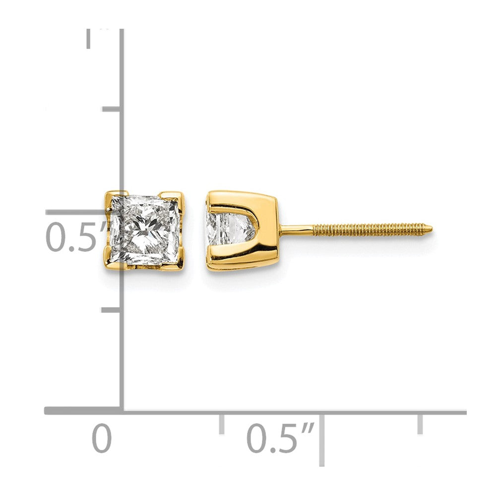 Princess-cut Stud Earring Mountings - WBC