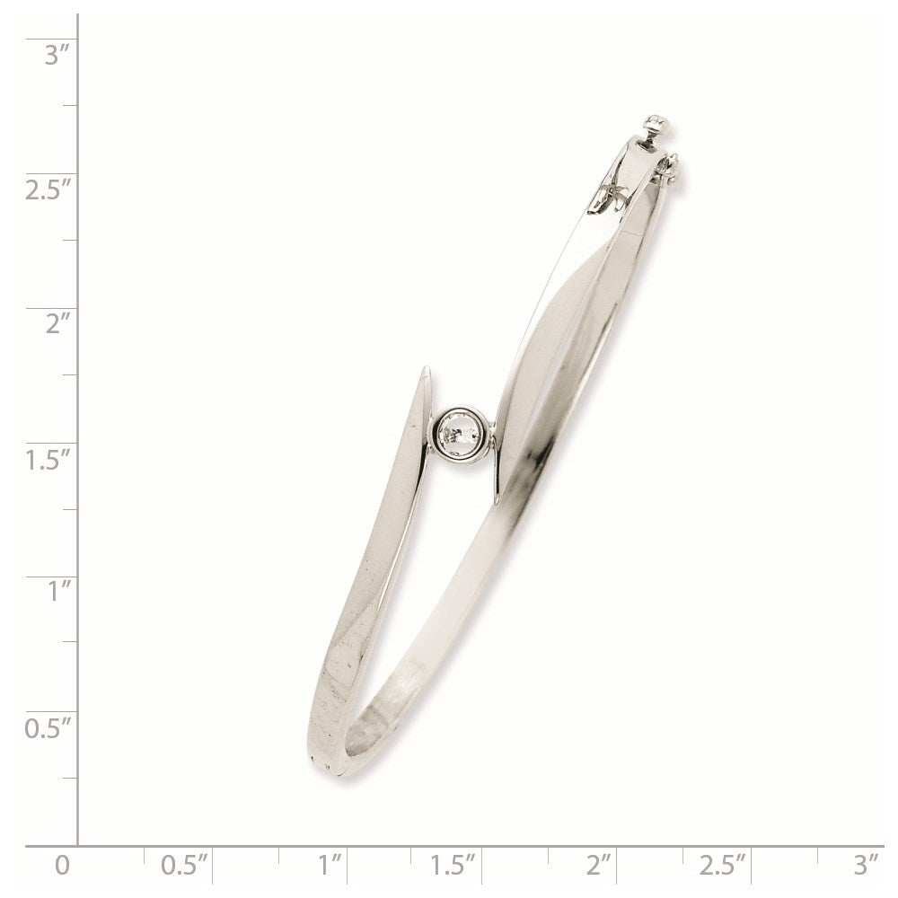 Holds 1/4 carat Round Stone Hinged Oval Bangle Bracelet Mounting - WBC