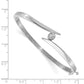 Holds 1/4 carat Round Stone Hinged Oval Bangle Bracelet Mounting - WBC
