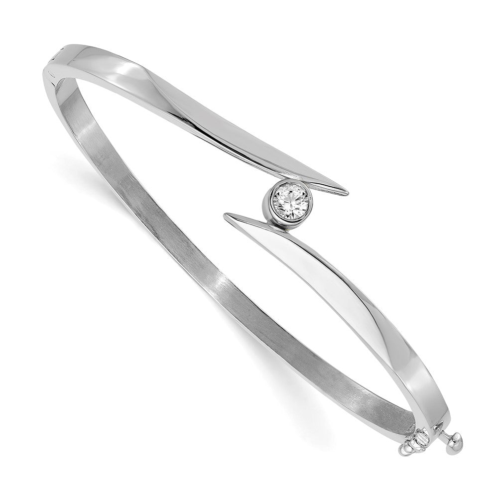 Holds 1/4 carat Round Stone Hinged Oval Bangle Bracelet Mounting - WBC