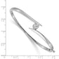 Holds 3/8 carat Round Stone Hinged Oval Bangle Bracelet Mounting - WBC