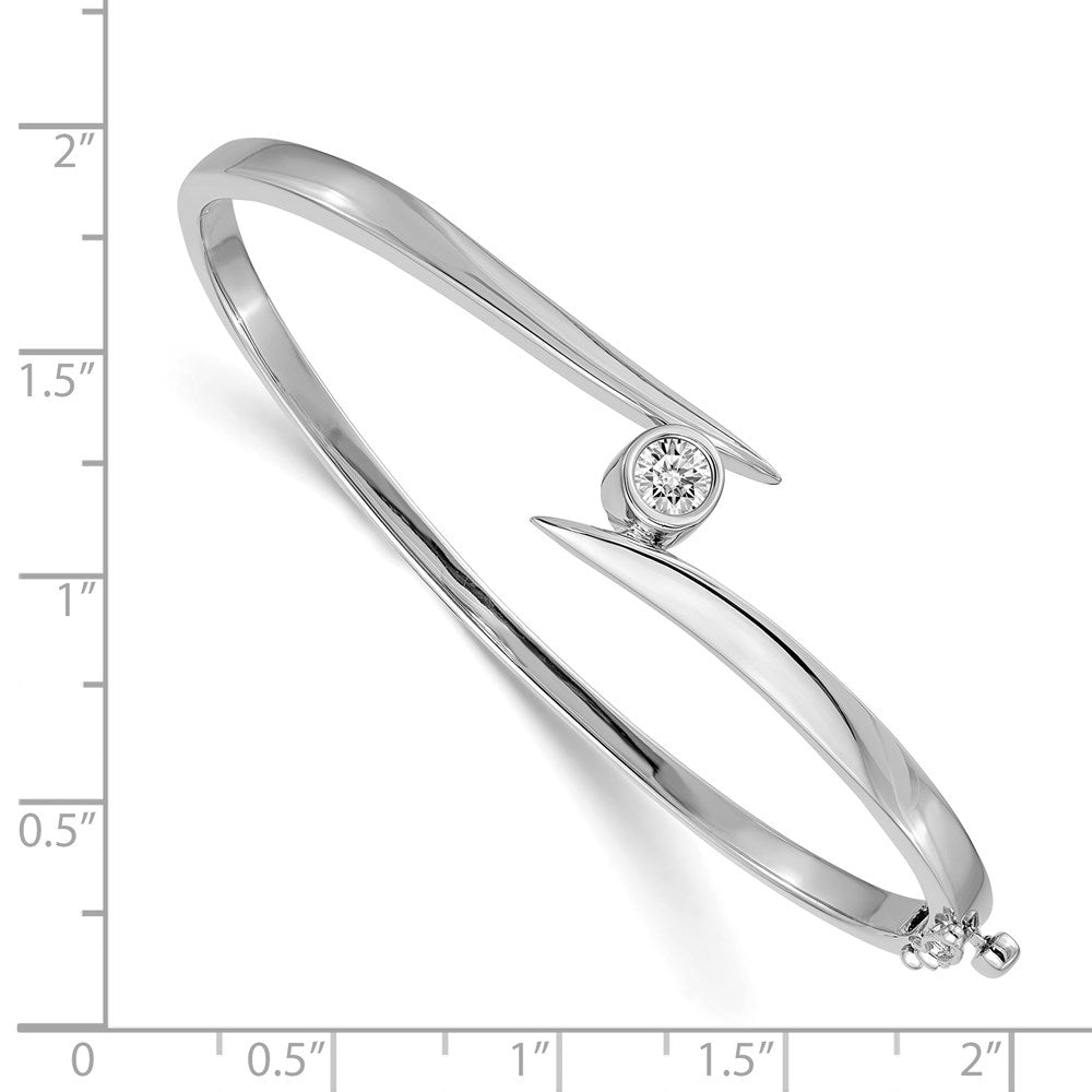 Holds 3/8 carat Round Stone Hinged Oval Bangle Bracelet Mounting - WBC
