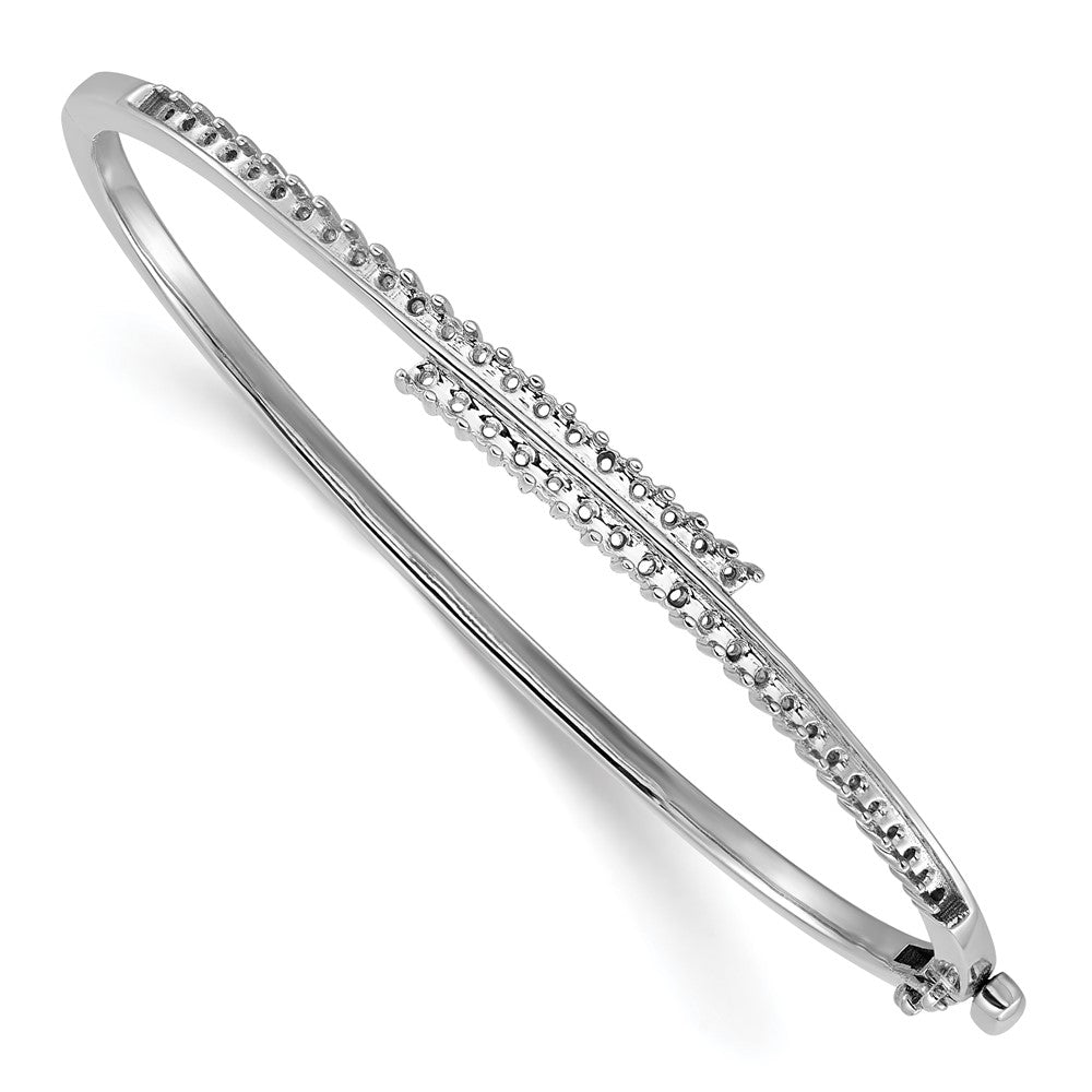 Holds 1 carat (42- Round Stones) Hinged Oval Bangle Bracelet Mounting - WBC
