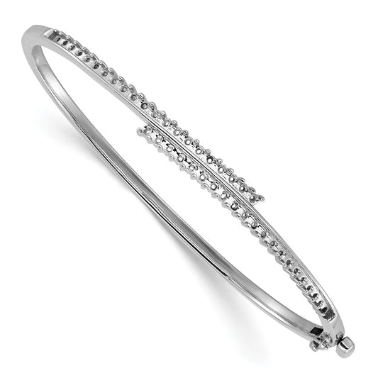 Holds 1 carat (42- Round Stones) Hinged Oval Bangle Bracelet Mounting - WBC