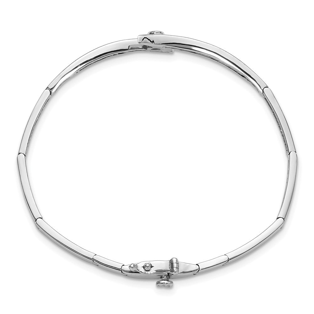 Holds 1/4 carat 1- and 20- Round Stones Hinged Oval Bangle Bracelet Mounting - WBC