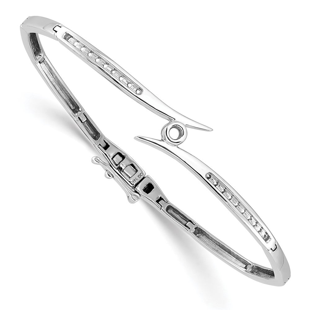 Holds 1/4 carat 1- and 20- Round Stones Hinged Oval Bangle Bracelet Mounting - WBC