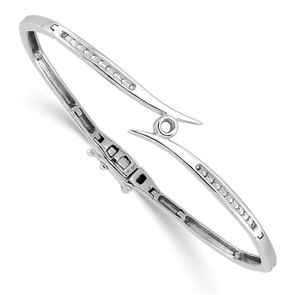 Holds 1/4 carat 1- and 20- Round Stones Hinged Oval Bangle Bracelet Mounting - WBC