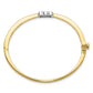 Two-tone Holds 1/2 carat 1- and 2- Round Stones Hinged Oval Bangle Bracelet Mounting - WBC