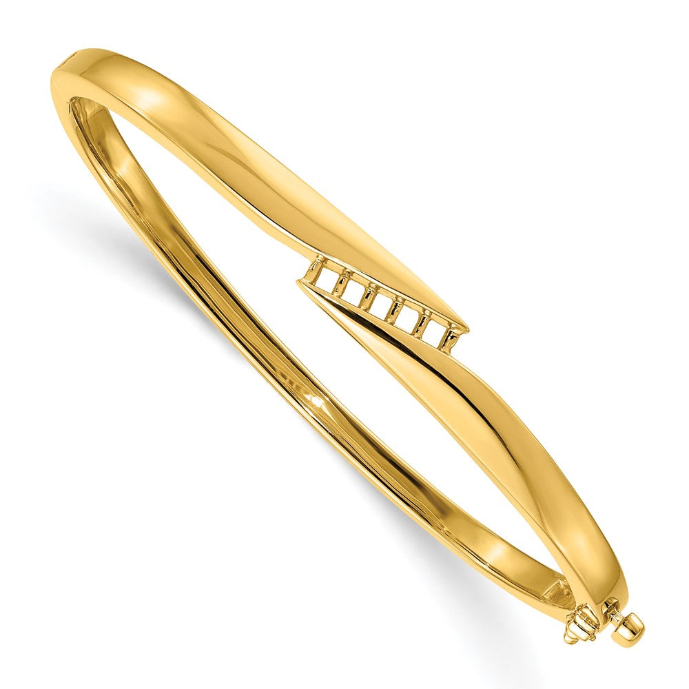 Holds 1/3 carat 5- Round Stones Hinged Oval Bangle Bracelet Mounting - WBC